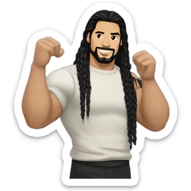 Roman reigns with finger on the top sticker