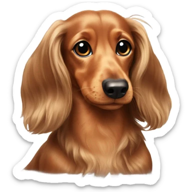 longhaired mini dachshund sticker
