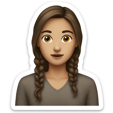 Brown hair brown eye girl  sticker