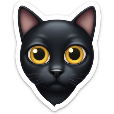black cat with large bulbous eyes staring  sticker