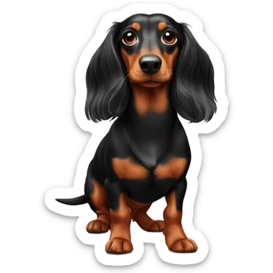 dachshund long hair sticker