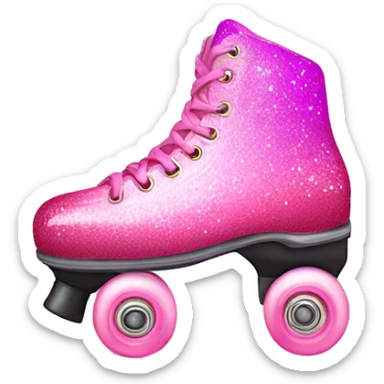 Pink ombre roller skate with glitter  sticker