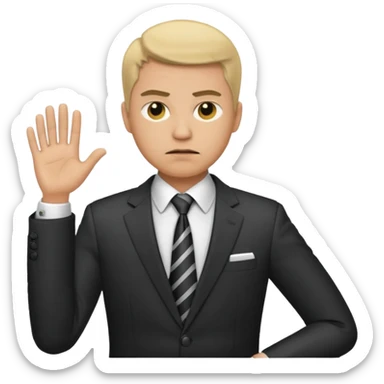 ligth man with a disgusted face full body sticker