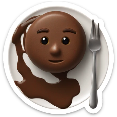 chocolate quenelle on plate sticker