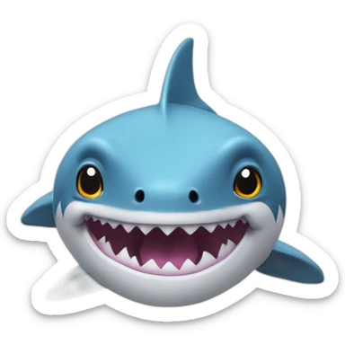 BLÅHAJ fluffy plush soft shark with dopey expression sticker