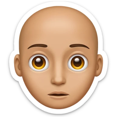 emoji with *NO* eyebrows staring into your soul  sticker
