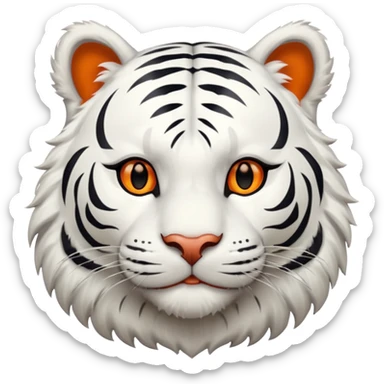 White tiger with a smile sticker