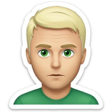 Gary Barlow with green eyes, platinum blonde hair sticker