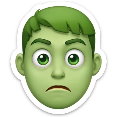 disgusted face with green tint sticker