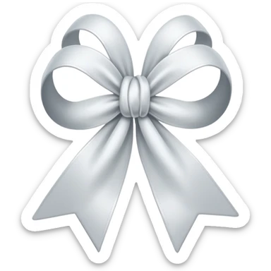 white ribbon, double knot, no text, light background sticker
