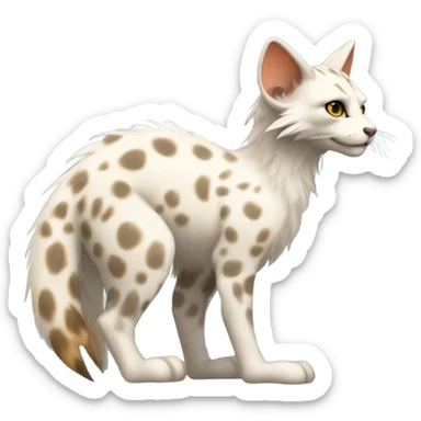 Modern Feral Rare Fantasy Vernid-Trico-species by LiLaiRa, random markings, tufted tail, tufted ears, full body sticker