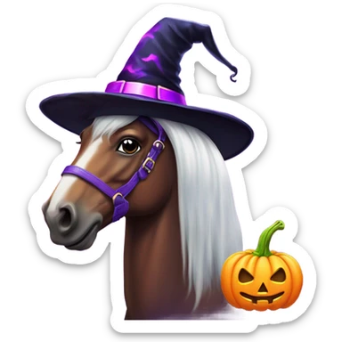 Lisa frank Halloween horse with witch hat sticker