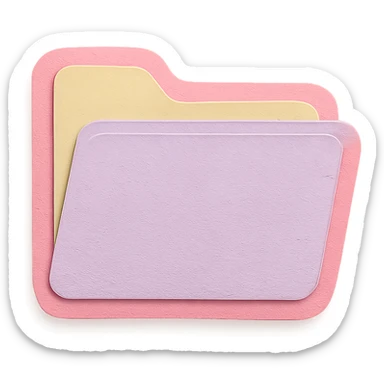 soft pastel aesthetic file folder sticker icon with a pink border sticker