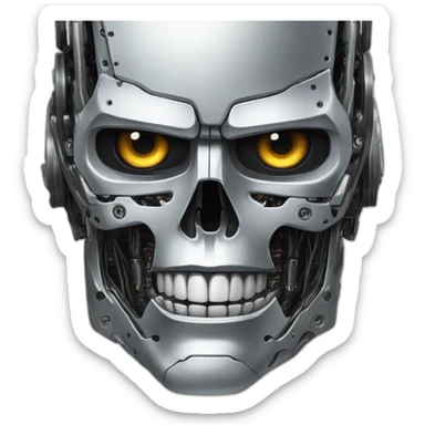 Terminator half human half robot face sticker