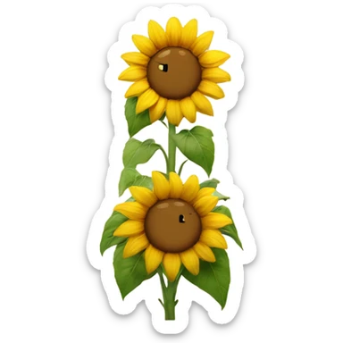 Sunflower with a cat face sticker
