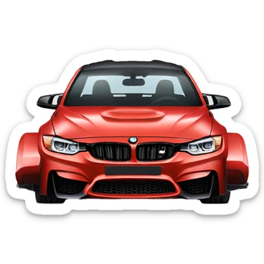 RED f80 BMW M3 front view sticker