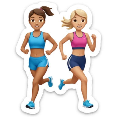 girls running together sticker