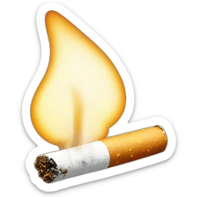 A lit cigarette with „179“ drawn onto it sticker