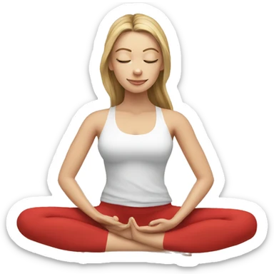  yoga white girl in red yoga sticker