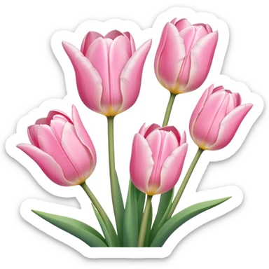 beautiful pastel pink tulips sticker