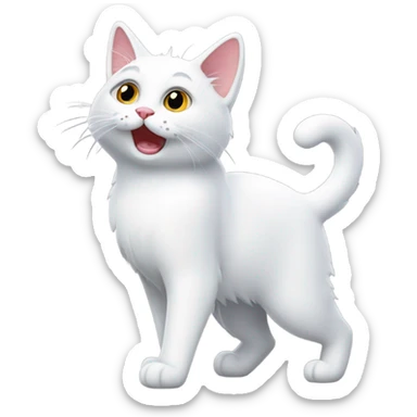 White standing cat (wenda from sprunki)  sticker