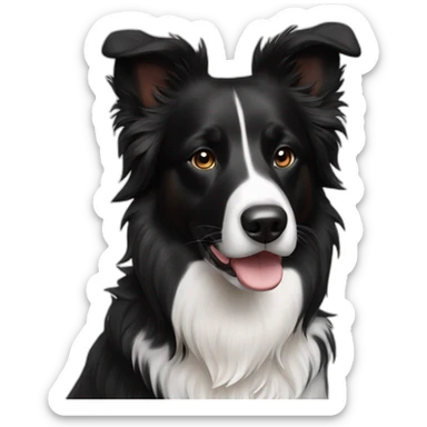 Black and white mixed dog border collie sticker