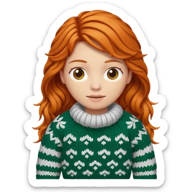 Knitted ginger hair sticker