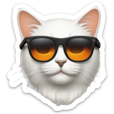 White orange black Cat with black sunglasses sticker