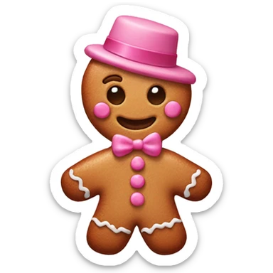 pink gingerbread man  sticker