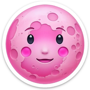 Pink moon sticker