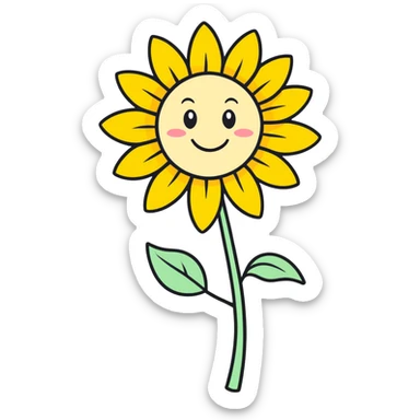 Smiling sunflower sticker