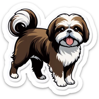 shih tzu chasing his tail  sticker