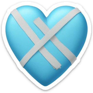 Blue heart with bandages sticker