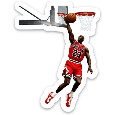 Michael Jordan swishing a three sticker
