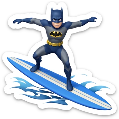Batman surfing on a bat sticker