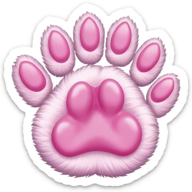 cat paw, cute feline foot with pink paw pads sticker