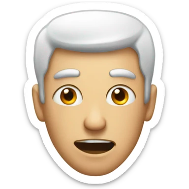 a man in a toilet with crazy eyes sticker