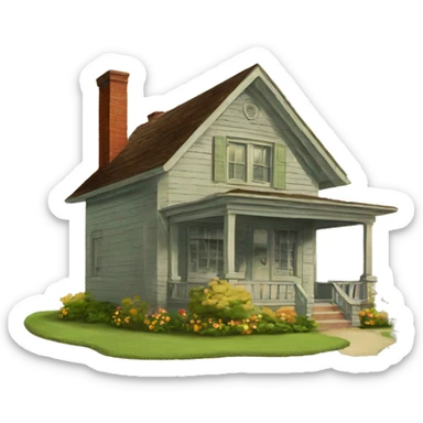 house 1940s sticker