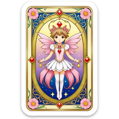 magical tarot-like card inspired by the Clow Cards from Cardcaptor Sakura sticker
