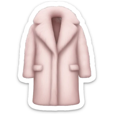 Long pale Pink fur coat sticker