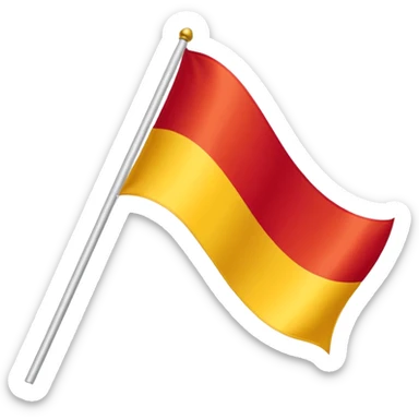 Red, white, and golden yellow vertically sequenced tricolour flag inspired by the flag of Italy sticker