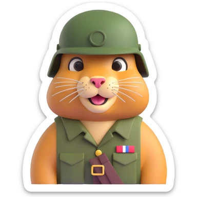 gopher in a military helmet sticker