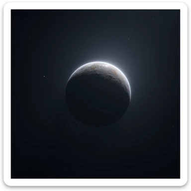 photorealistic image of a solitary distant planet in space, isolated, transparent background sticker