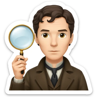 sherlock homes benedict cumberbatch with magnifing glass sticker