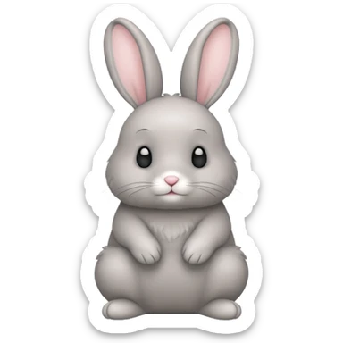 grey minilop rabbit sticker