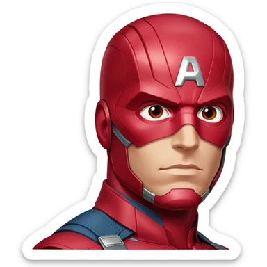 vision marvel half body with red face from captain america: civil war sticker