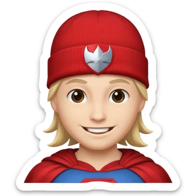 superhero with beanie sticker