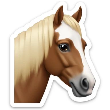 Liver chestnut pinto horse with blonde mane and white face  sticker