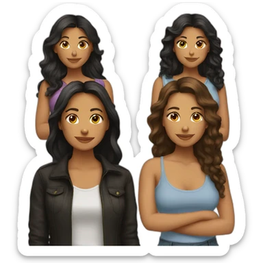 3 latin female friends sticker