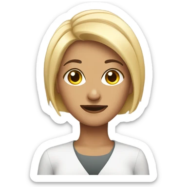 Short hair woman with success signs  sticker